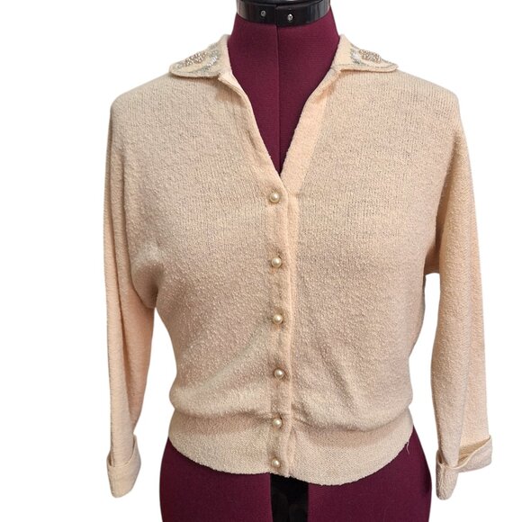 1950s Lofties Designed by Laurence Cream Cardigan - Picture 2 of 11